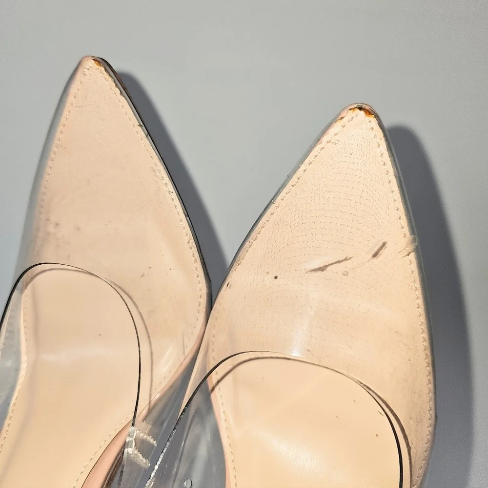 Steve Madden monica Clear and Nude Heels Size 7 glass slippers Cinderella - Picture 3 of 6